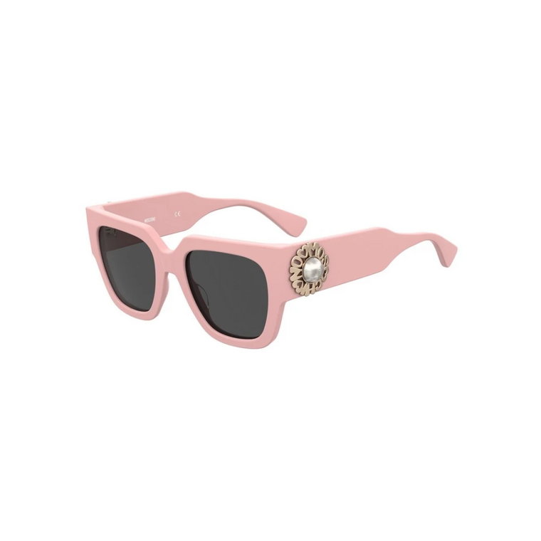 Różowa Ramka Szare Soczewki Okulary przeciwsłoneczne Moschino