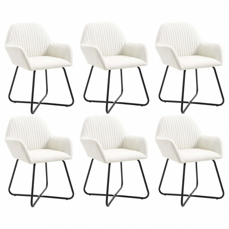Krzesła do jadalni, 6 szt., kremowe, tapicerowane tkaniną kod: V-277099
