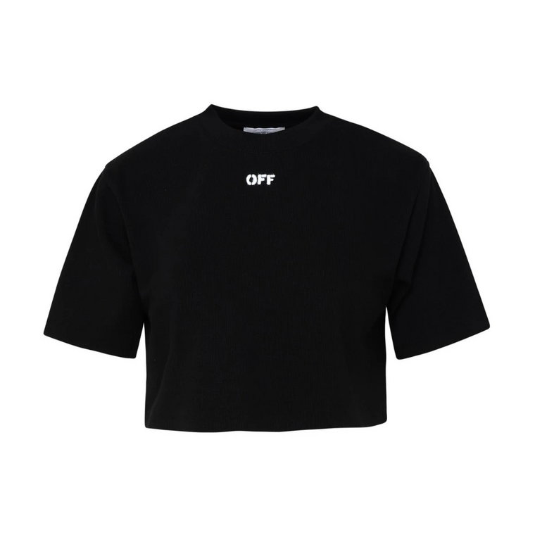 Czarna koszulka z bawełny z logo Off White