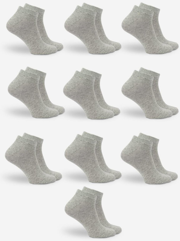 Zestaw 10 Par Niskich Skarpet Męskich Szarych Urban Socks No Logo