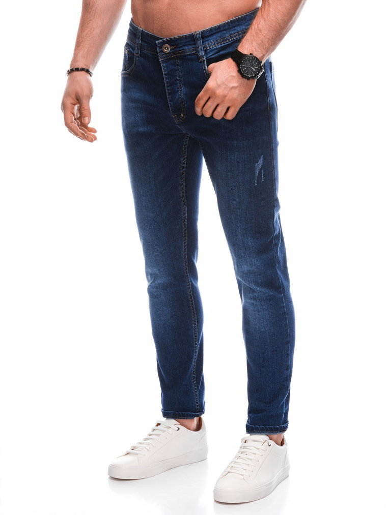 Spodnie męskie jeansowe P1470 - niebieskie