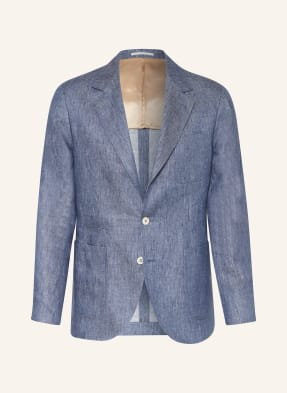 Brunello Cucinelli Marynarka Z Lnu Slim Fit blau