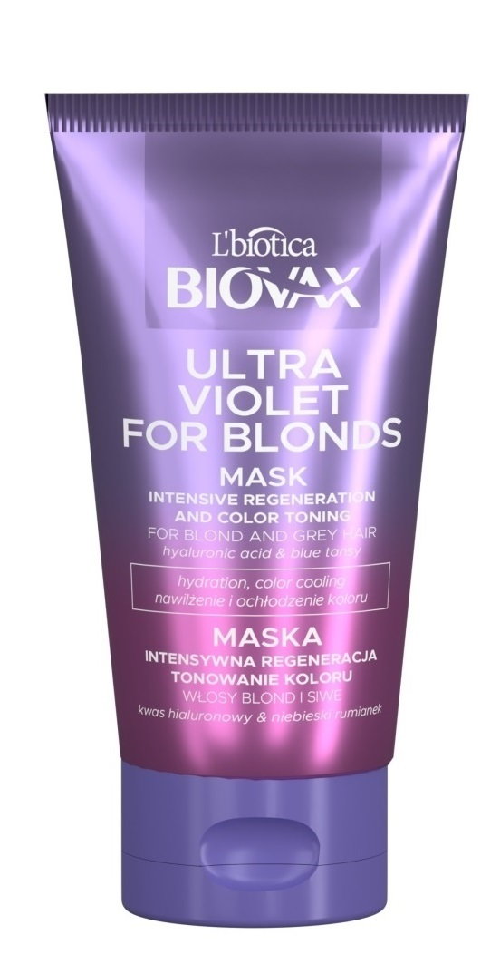 Biovax Ultra Violet - Maseczka tonująca do włosów blond i siwych 150 ml