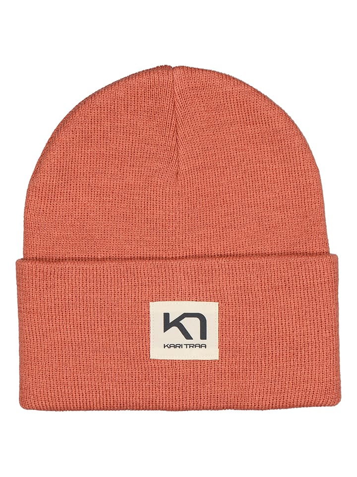 KARI TRAA Czapka beanie w kolorze pomarańczowym