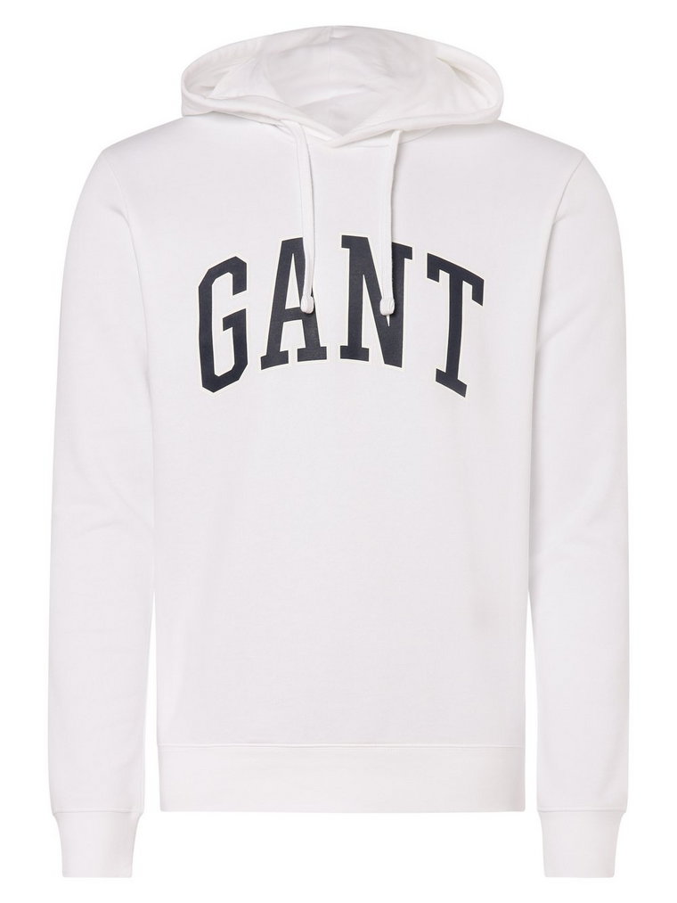 Gant - Męska bluza z kapturem, biały