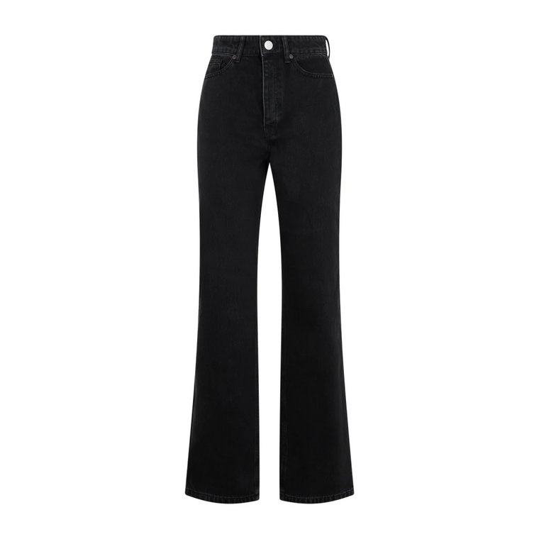 Czarne Dżinsowe Spodnie Rozkloszowane Aw23 By Malene Birger
