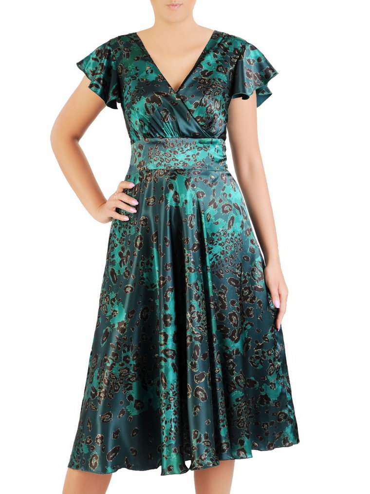 Elegancka sukienka z kopertowym dekoltem 33707