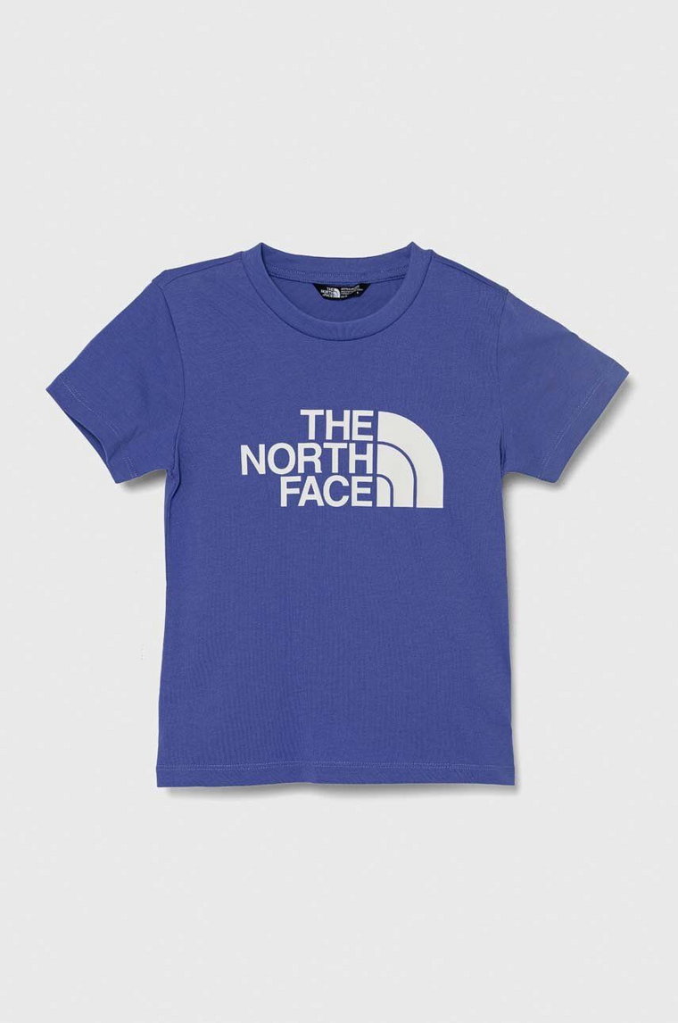The North Face t-shirt dziecięcy EASY TEE kolor fioletowy z nadrukiem