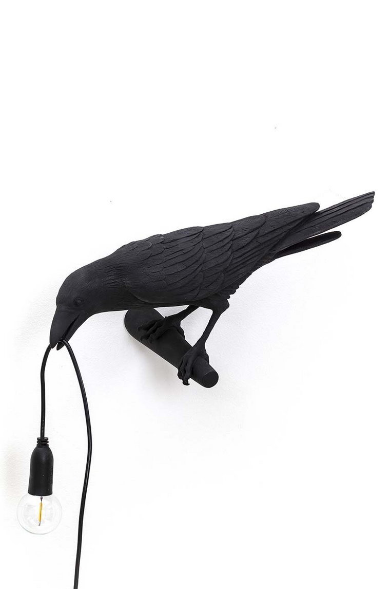 Seletti lampa ścienna Bird Lamp Black Looking Left