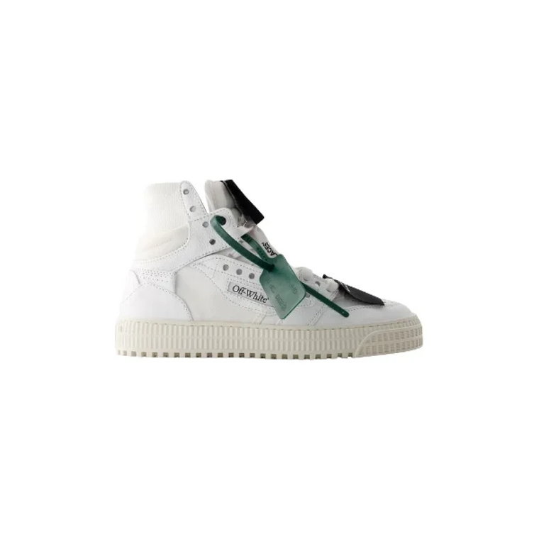 Białe Czarne Skórzane Slip-On Sneakers Off White