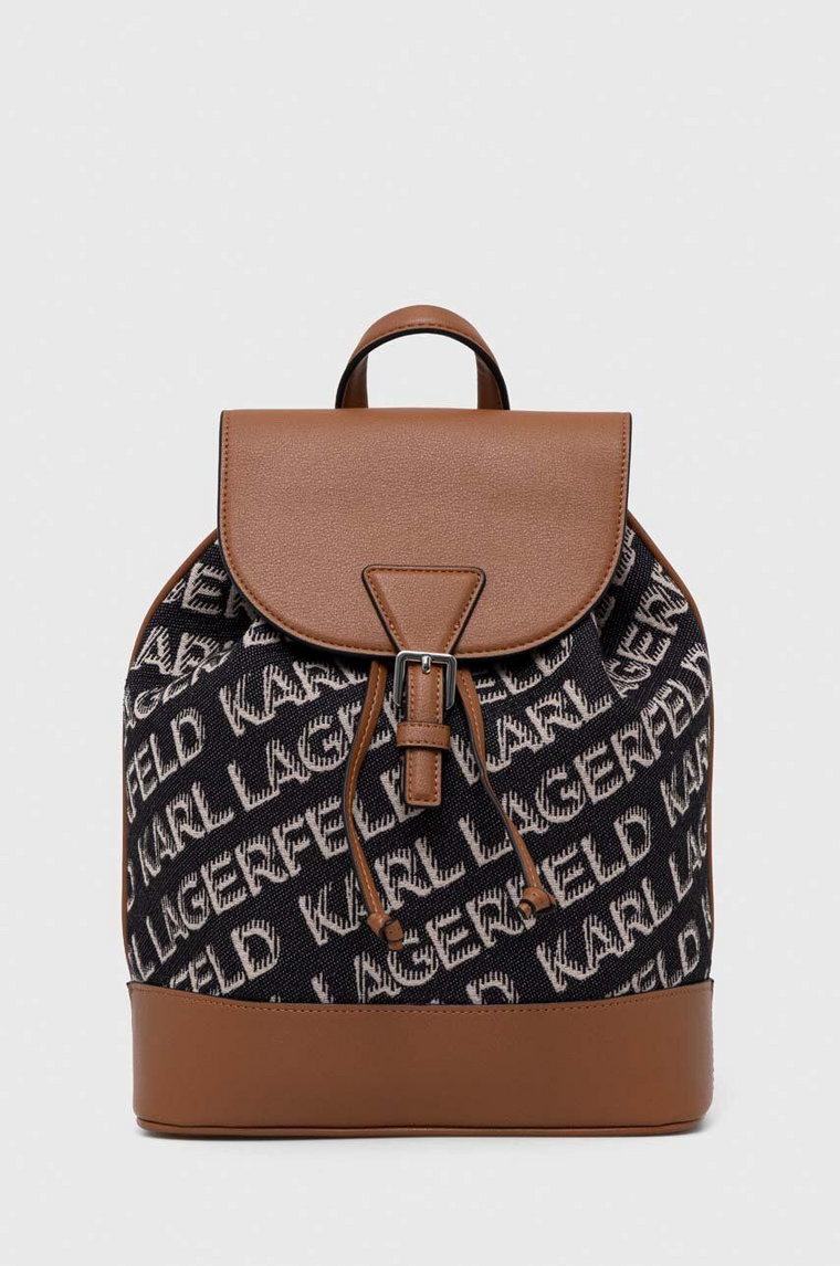 Karl Lagerfeld plecak damski kolor brązowy mały wzorzysty