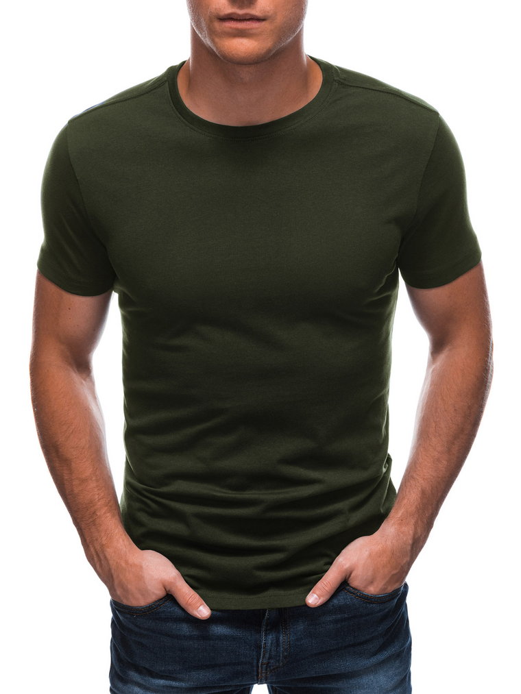 T-shirt męski basic EM-TSBS-0100 - oliwkowy