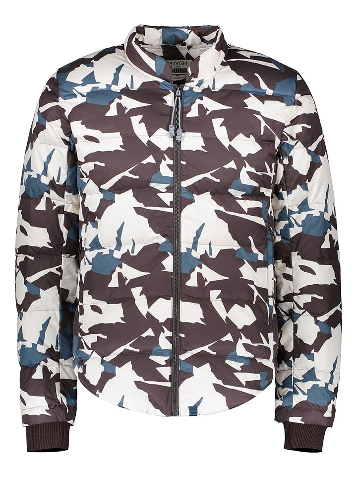 Puma Kurtka puchowa "Camo" w kolorze biało-antracytowo-niebieskim