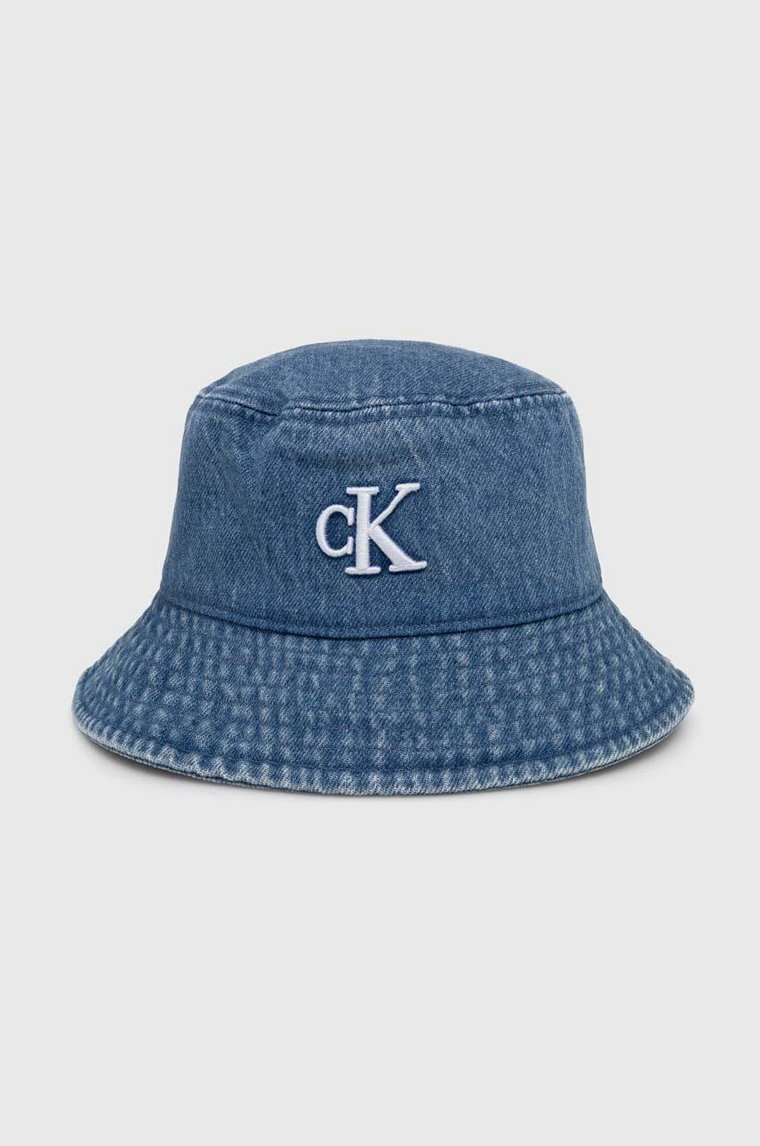 Calvin Klein Jeans kapelusz jeansowy kolor niebieski bawełniany K60K612380