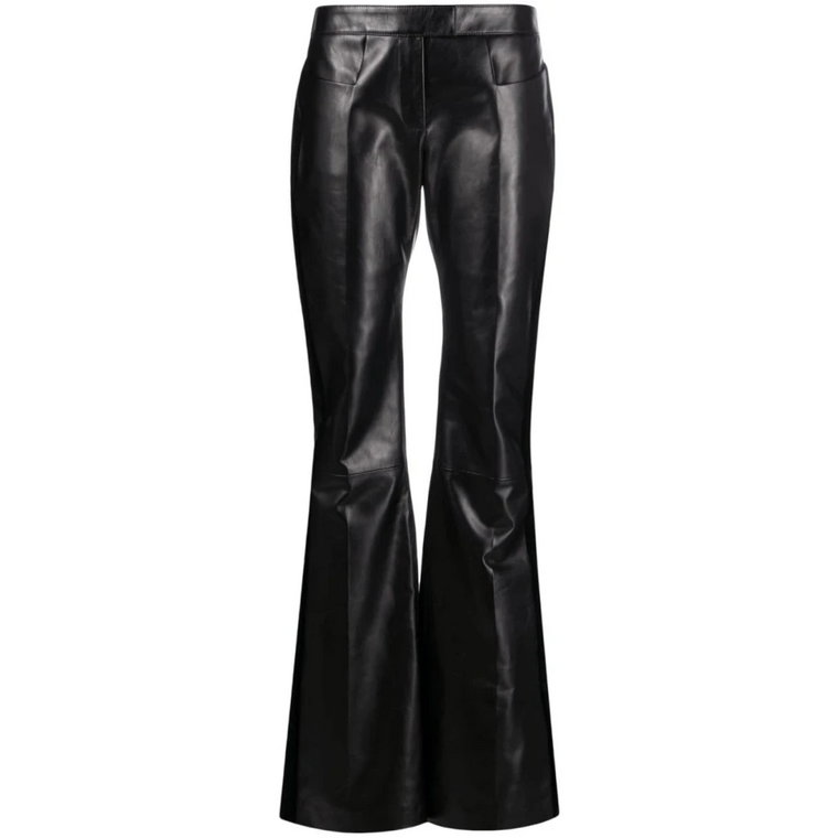 Stylowe czarne skórzane spodnie Tom Ford