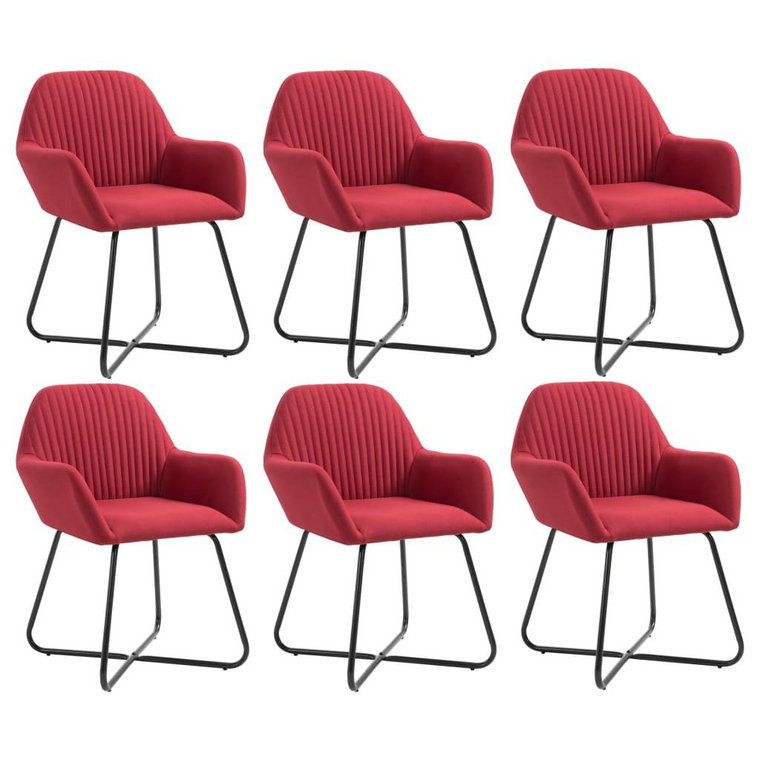 Krzesła jadalniane VIDAXL, czerwone, 84x61x61 cm, 6 szt.