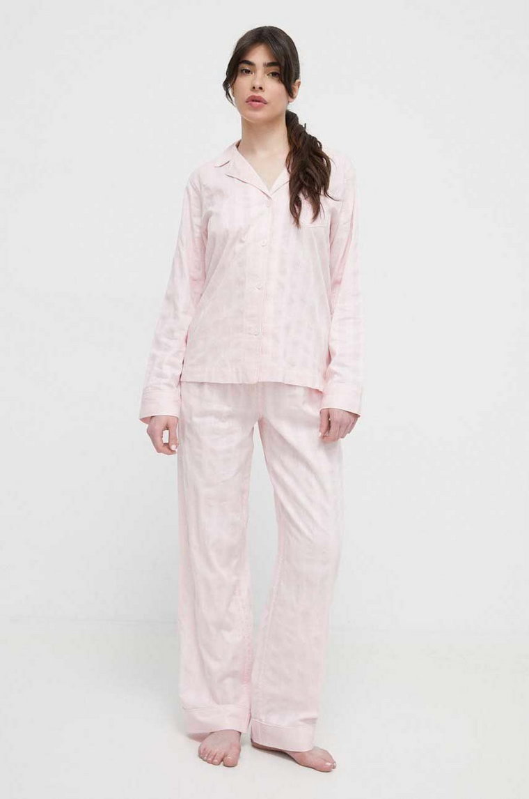 Lauren Ralph Lauren piżama bawełniana kolor różowy bawełniana ILN92305