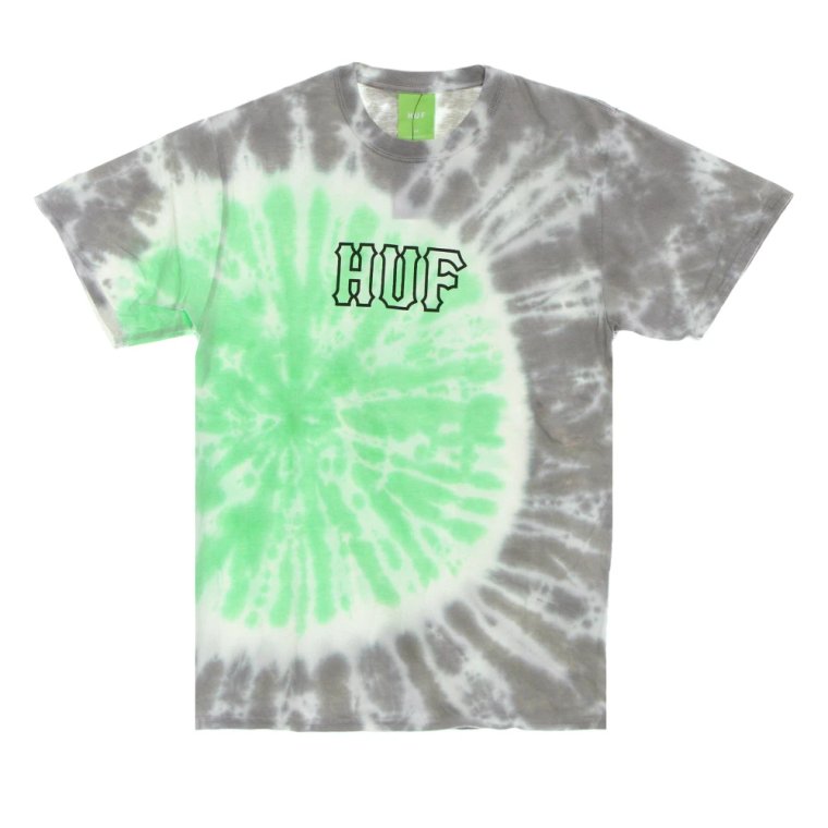 Zielona Koszulka Męska w Stylu Tie-Dye HUF