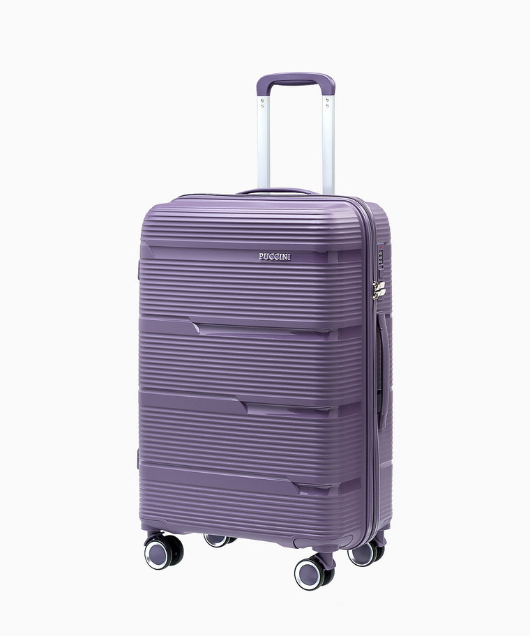 PUCCINI Średnia walizka z polipropylenu fioletowa