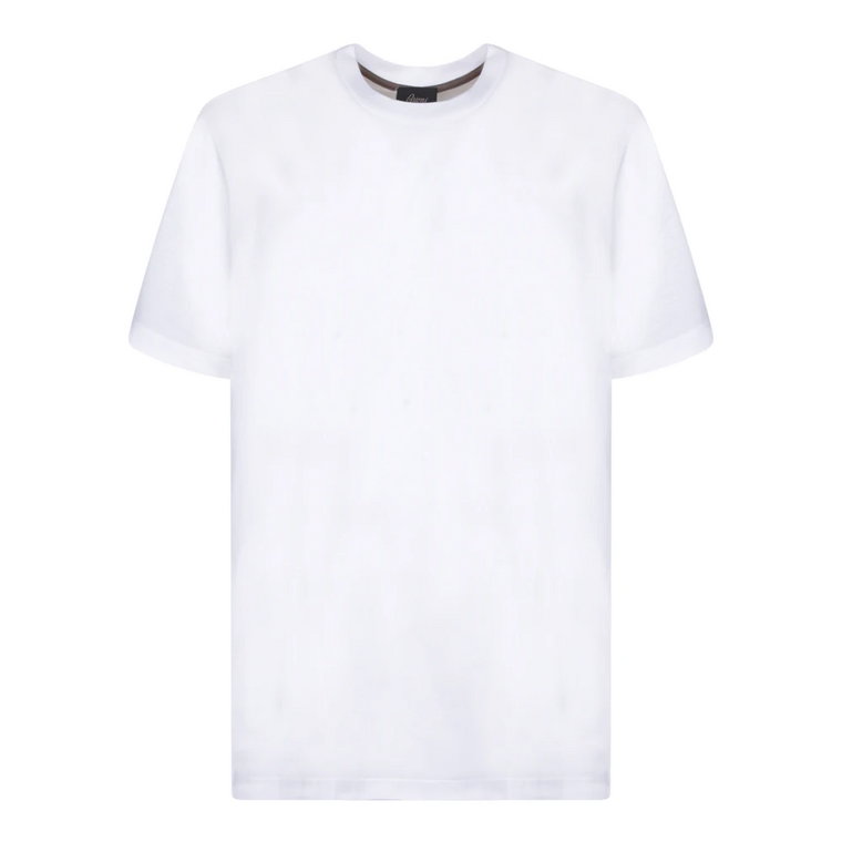 Biała Bawełniana Koszulka Krótki Rękaw Brioni