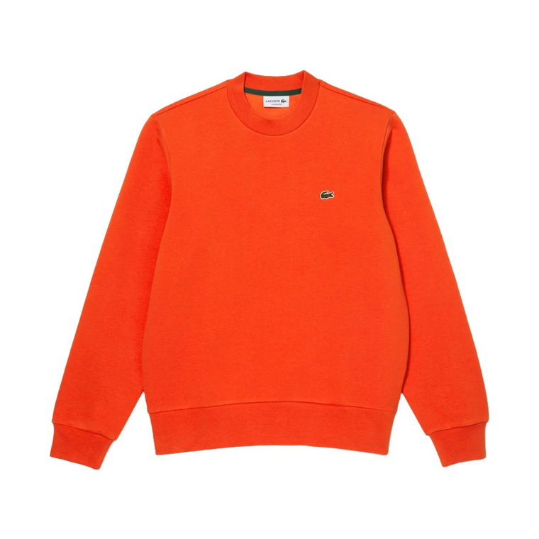 Pomarańczowy Sweter Casual dla Mężczyzn Lacoste