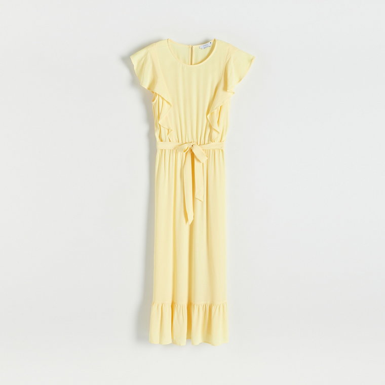 Reserved - Sukienka z wiskozy - Żółty