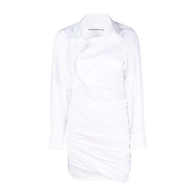 Biała asymetryczna sukienka z bawełny Alexander Wang