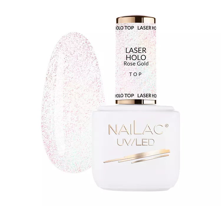 NAILAC LASER HOLO TOP HYBRYDOWY ROSE GOLD 7ML