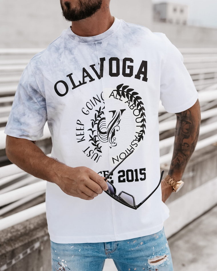 T-shirt męski OLAVOGA FORCE biało - szary