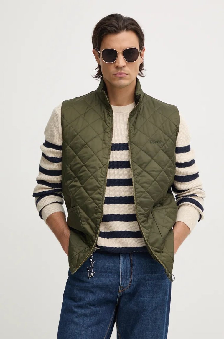 Barbour bezrękawnik Monty Quilted Gilet męski kolor zielony przejściowy MGI0221