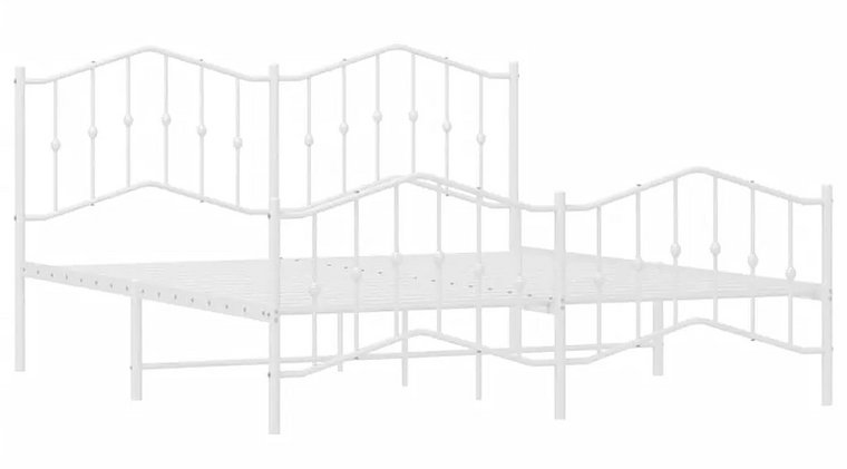 Białe rustykalne łóżko metalowe 200x200 cm - Emelsa