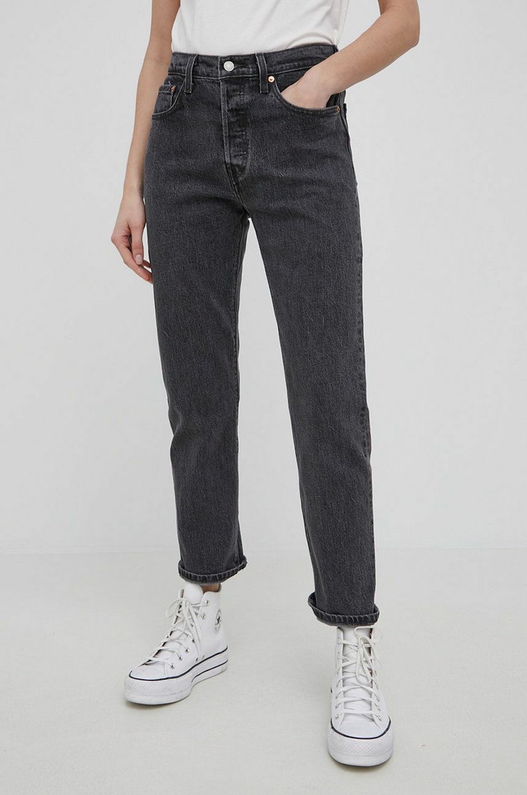 Levi's jeansy 501 CROP damskie high waist