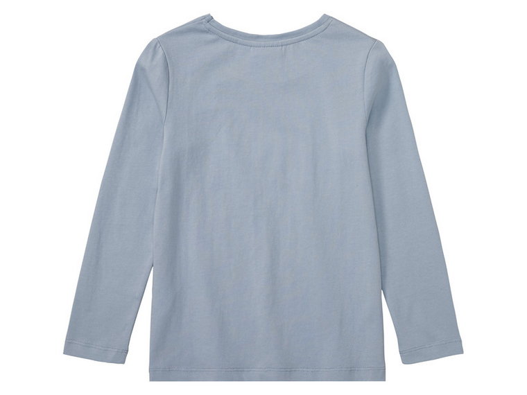 Koszulka dziecięca z długim rękawem z odwracalnymi cekinami (98/104, Wzór niebieski Świnka Peppa)