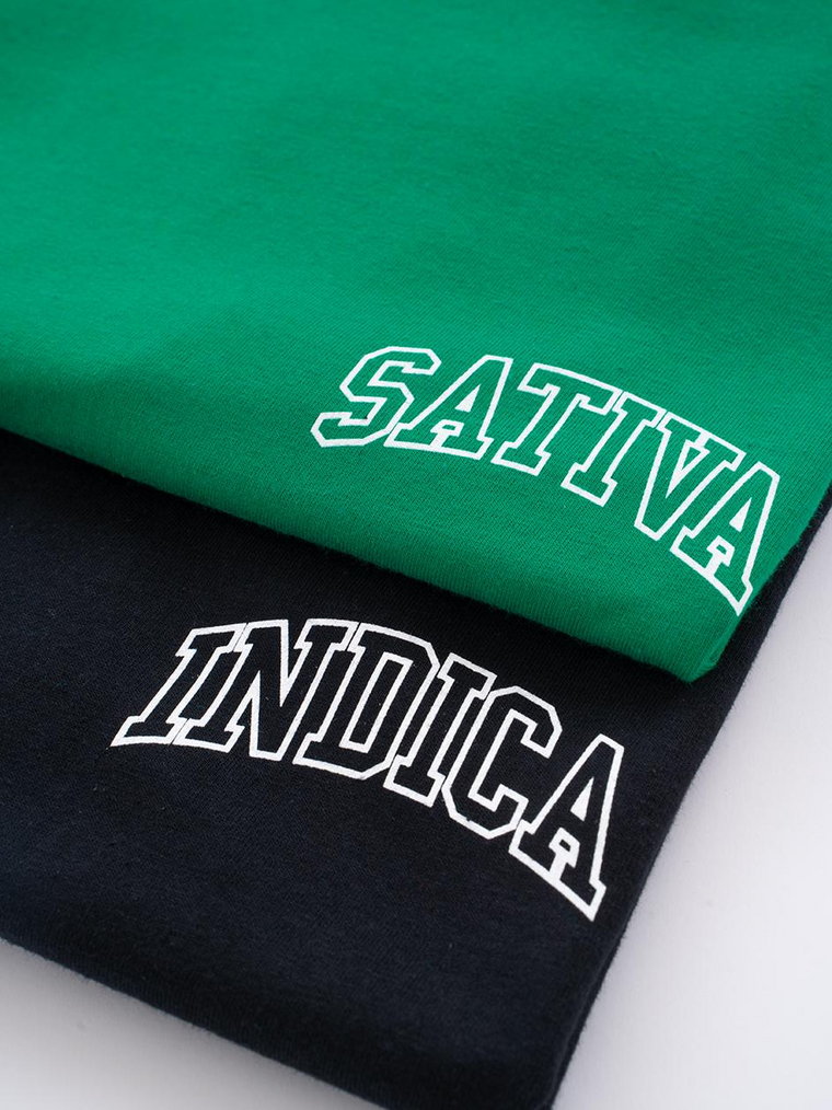 Zestaw 2 T-Shirtów Kush Mini Sativa Indica Czarny / Zielony