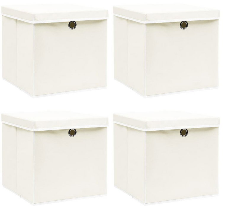 Zestaw 4 białych pudełek do przechowywania - Dazo 4X