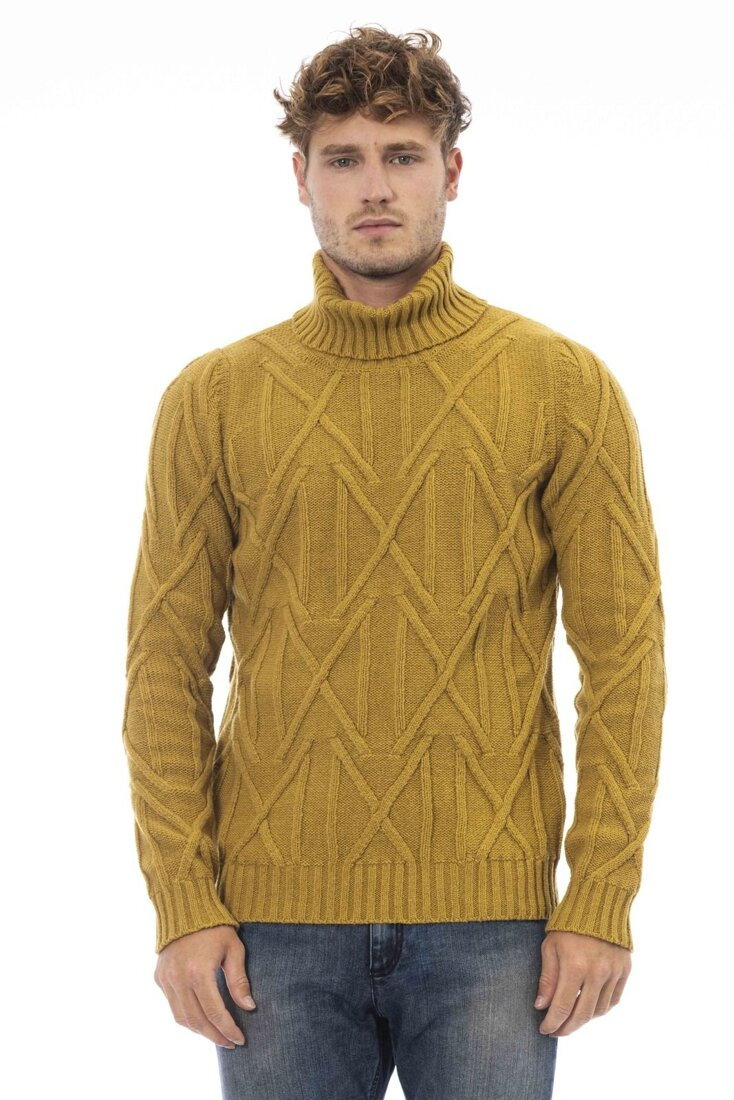 Swetry marki Alpha Studio model AU7440GE kolor Zółty. Odzież męska. Sezon: