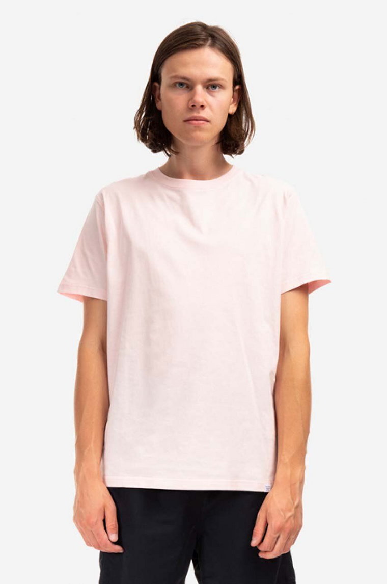 Norse Projects t-shirt bawełniany kolor różowy gładki N01.0559.5507-5507