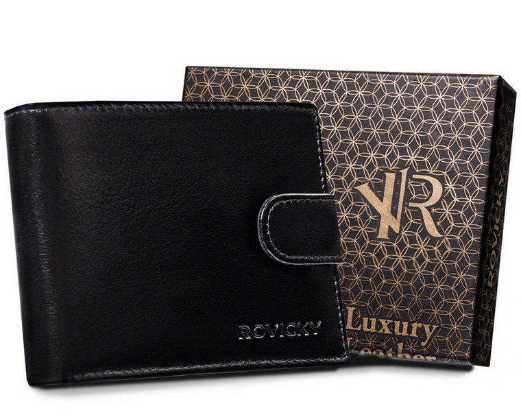 Elegancki portfel męski z systemem antyskimmingowym RFID Protect  Rovicky