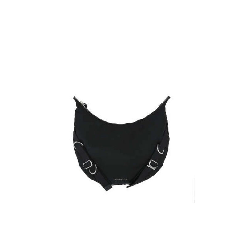 Czarna Nylonowa Torba na Ramię z Srebrną Okuciami Givenchy