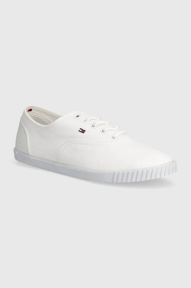 Tommy Hilfiger tenisówki CANVAS LACE UP SNEAKER damskie kolor biały FW0FW07805