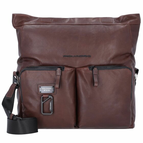 Piquadro Harper torba na ramię skórzana 34 cm przegroda na laptopa dark brown