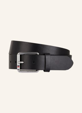 Tommy Hilfiger Pasek Skórzany Casual schwarz