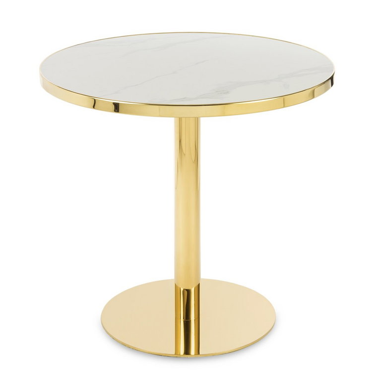 Stół okrągły kawiarniany złoto+ceramika Deco