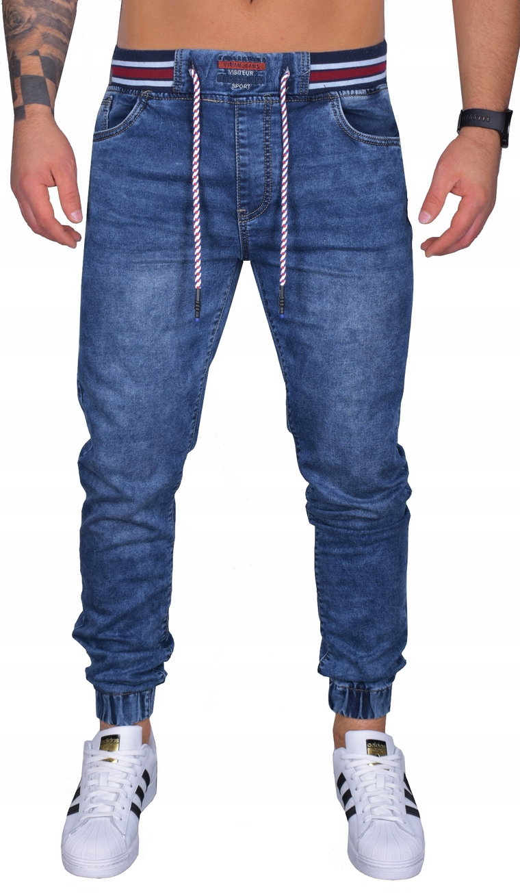 Męskie Joggery Spodnie Jeansowe Elastyczne