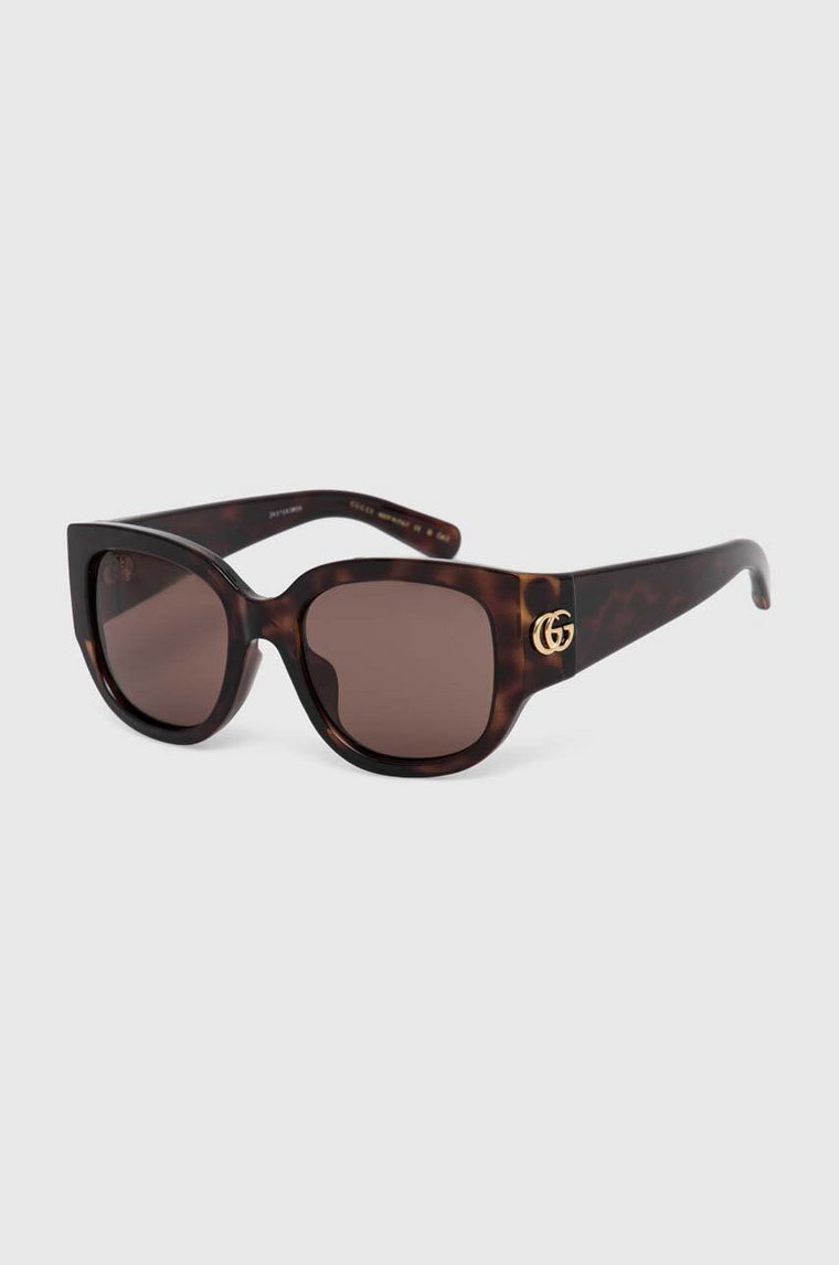 Gucci okulary przeciwsłoneczne damskie kolor brązowy