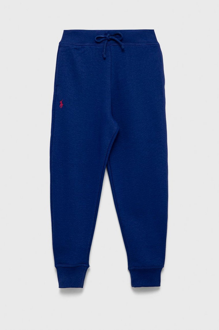 Polo Ralph Lauren spodnie dresowe dziecięce kolor granatowy gładkie