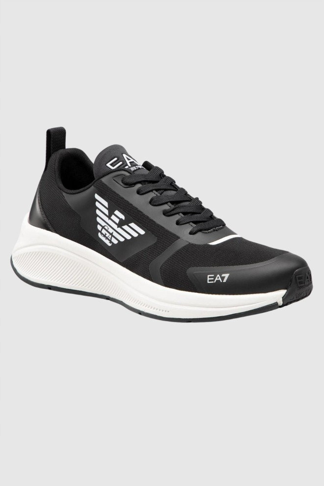 EA7 Czarne sneakersy z białym logo