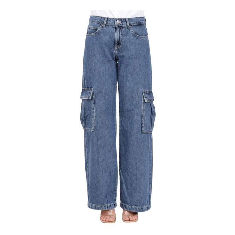 Jeansy w stylu cargo z rozszerzanymi nogawkami Only