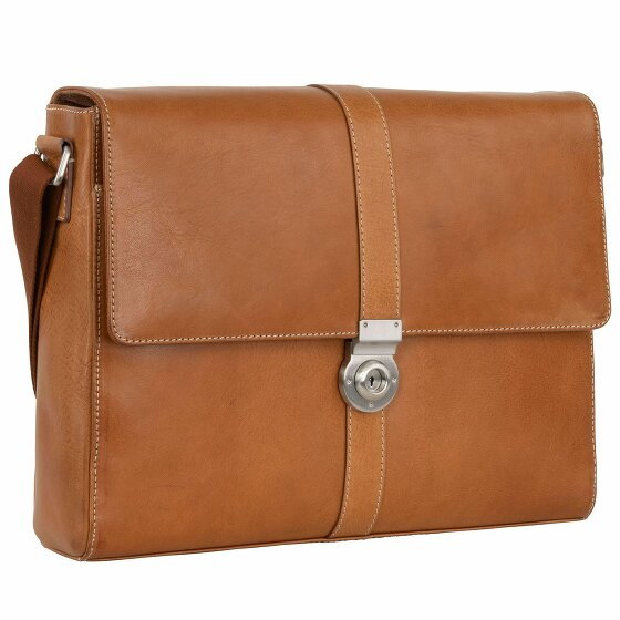 Leonhard Heyden Bergamo Messenger Leather 38 cm Laptop Compartment hellbraun