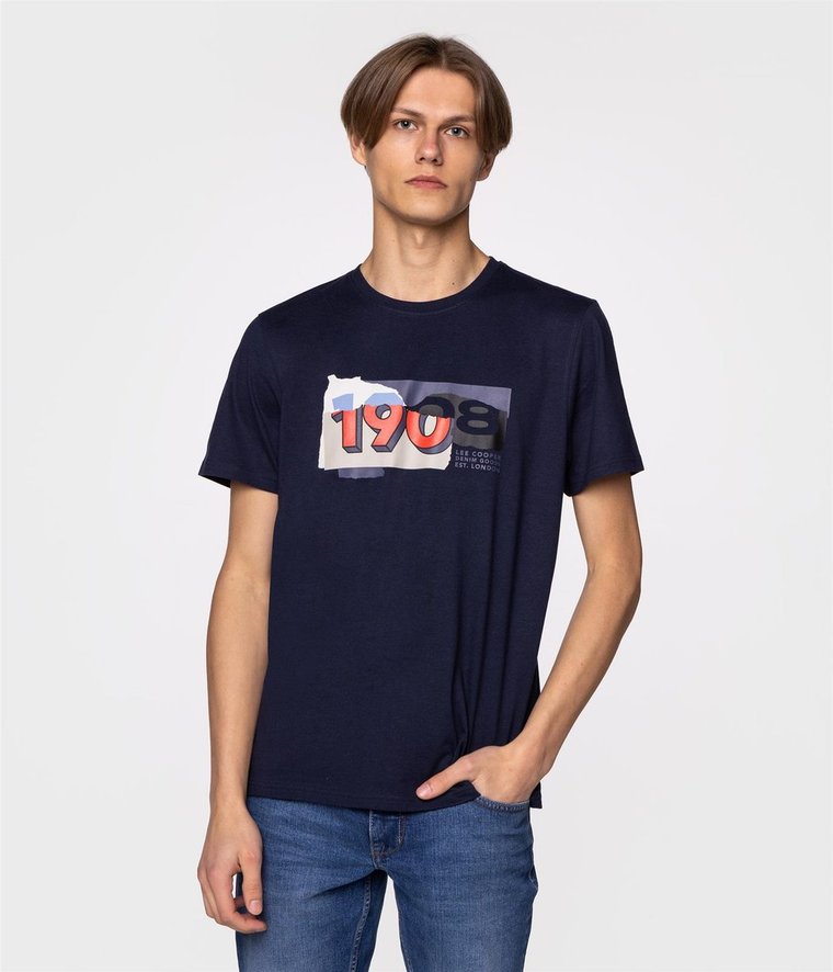 T-shirt z nadrukiem BRAND1 1010 DRESS BLUE-M